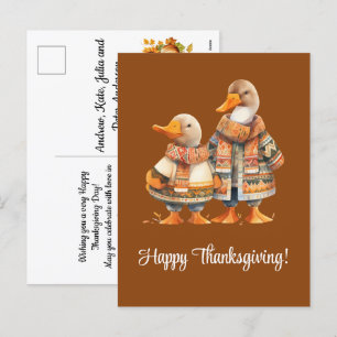 Cartes Pour Fêtes Annuelles Bon thanksgiving de la famille des Canards
