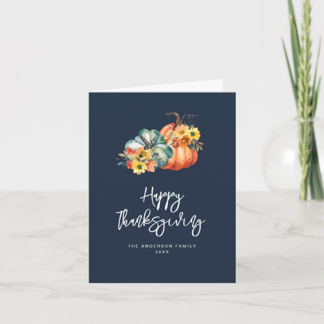 Cartes Pour Fêtes Annuelles bon thanksgiving de la marine des récoltes d'autom (Devant)