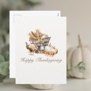 Cartes Pour Fêtes Annuelles Bon thanksgiving de récolte d'aquarelle
