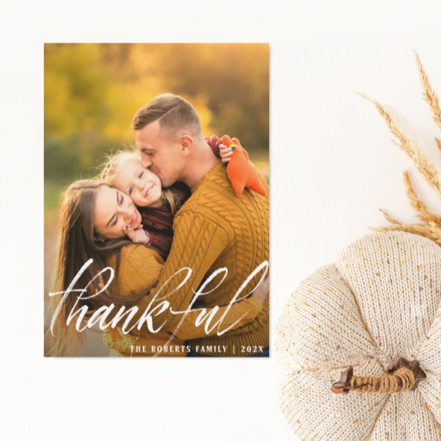 Cartes Pour Fêtes Annuelles bon thanksgiving de script de brosse rustique (Créateur téléchargé)