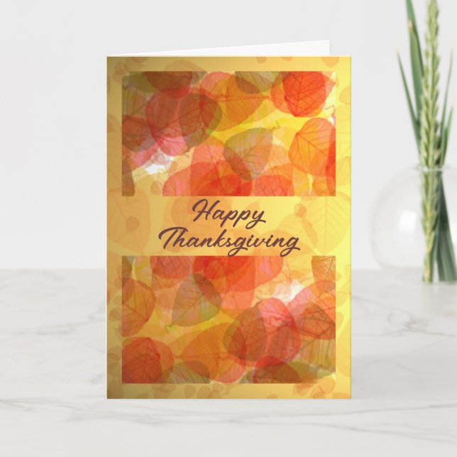 Cartes Pour Fêtes Annuelles Bon thanksgiving des chutes de feuilles (Devant)