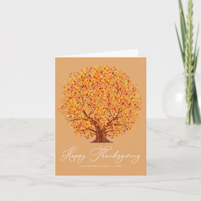 Cartes Pour Fêtes Annuelles bon thanksgiving des feuilles de chute (Devant)