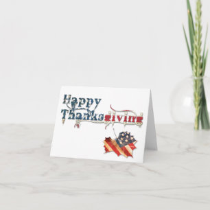 Cartes Pour Fêtes Annuelles bon thanksgiving (drapeau d'automne)