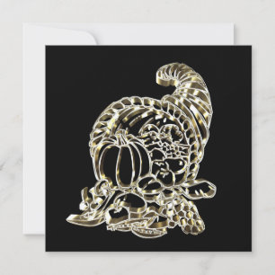 Cartes Pour Fêtes Annuelles Bon thanksgiving Élégant Golden Cornucopia
