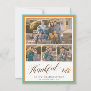 Cartes Pour Fêtes Annuelles Bon thanksgiving Elegant Thankful Script 4 Photo