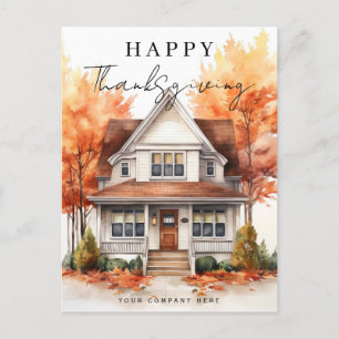 Cartes Pour Fêtes Annuelles Bon thanksgiving Fall Watercolor House Immo