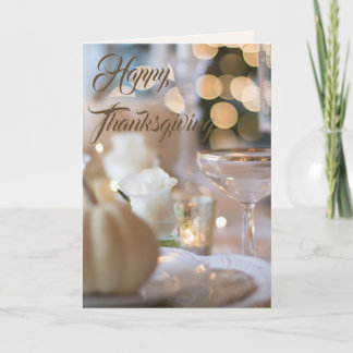 Cartes Pour Fêtes Annuelles Bon thanksgiving Golden Elegant