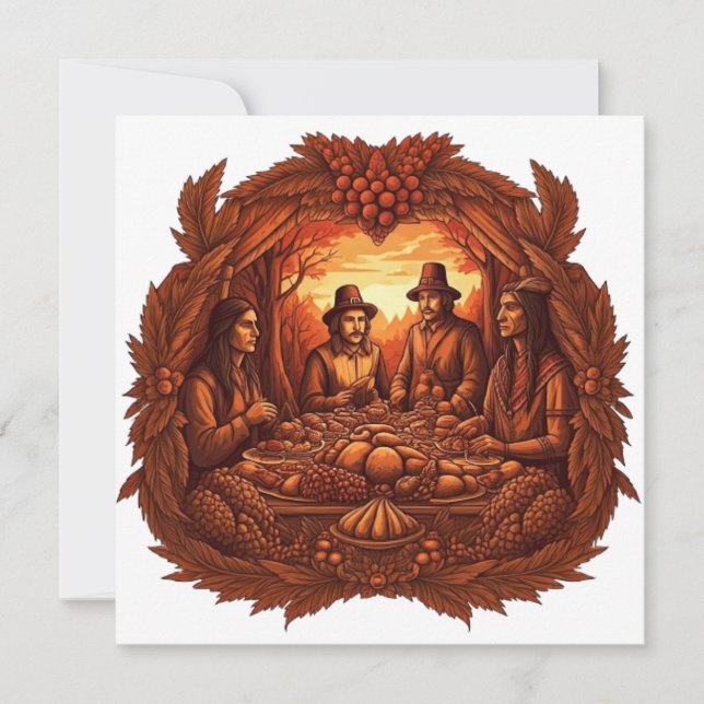 CARTES POUR FÊTES ANNUELLES BON THANKSGIVING JOUR (Devant)