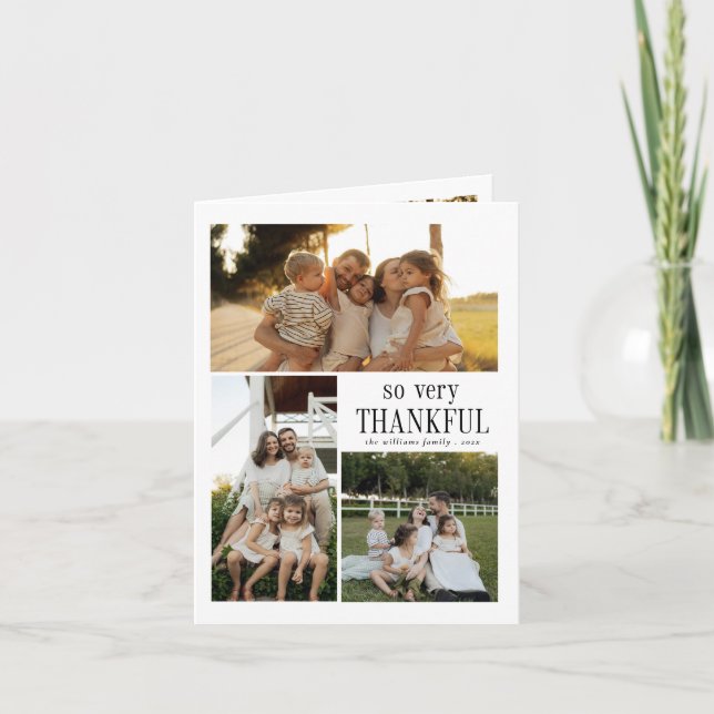 Cartes Pour Fêtes Annuelles Bon thanksgiving minimal de photos très Merci (Devant)