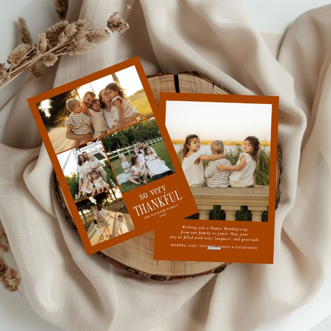 Cartes Pour Fêtes Annuelles Bon thanksgiving minimal de photos très Merci (Créateur téléchargé)