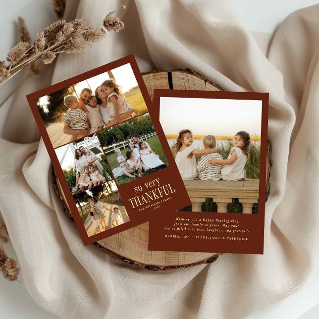 Cartes Pour Fêtes Annuelles Bon thanksgiving minimal de photos très Merci (Créateur téléchargé)