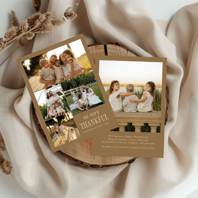 Cartes Pour Fêtes Annuelles Bon thanksgiving minimal de photos très Merci (Créateur téléchargé)