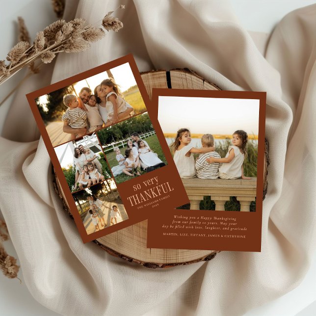Cartes Pour Fêtes Annuelles Bon thanksgiving minimal de photos très Merci (Créateur téléchargé)