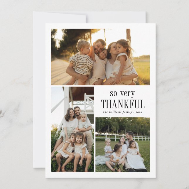 Cartes Pour Fêtes Annuelles Bon thanksgiving minimal de photos très Merci (Devant)