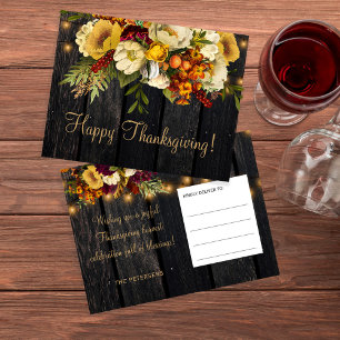 Cartes Pour Fêtes Annuelles Bon thanksgiving moderne bois rustique Thanksgivin