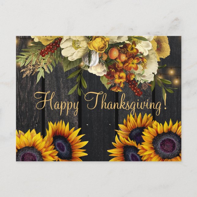 Cartes Pour Fêtes Annuelles Bon thanksgiving moisson rustique Thanksgiving (Devant)