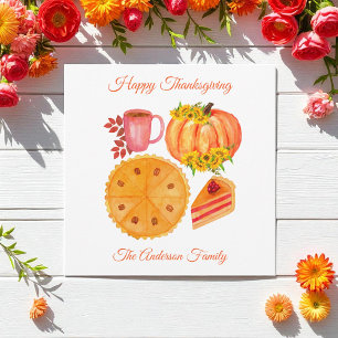 Cartes Pour Fêtes Annuelles Bon thanksgiving Orange Citrouille Feuilles automn