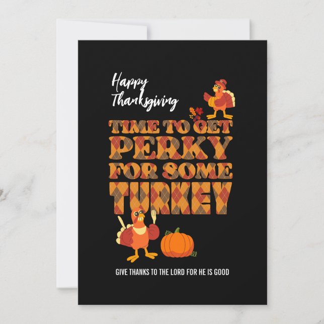 Cartes Pour Fêtes Annuelles Bon thanksgiving PERKY POUR TURQUIE Christian (Devant)