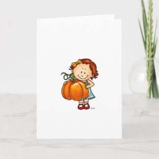 Cartes Pour Fêtes Annuelles Bon thanksgiving - Petite fille avec un grand Citr