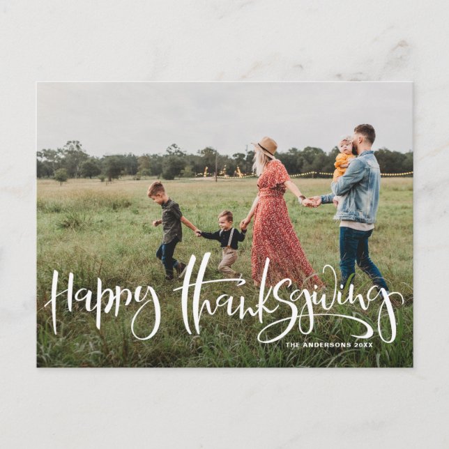 Cartes Pour Fêtes Annuelles Bon thanksgiving photo de Calligraphie moderne (Devant)