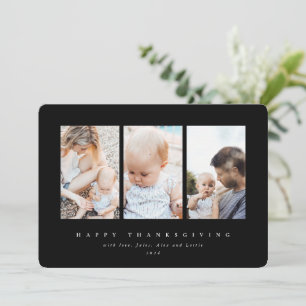 Cartes Pour Fêtes Annuelles Bon thanksgiving photo minimal Black Frame 3