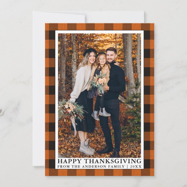 Cartes Pour Fêtes Annuelles Bon thanksgiving photo orange d'automne (Devant)