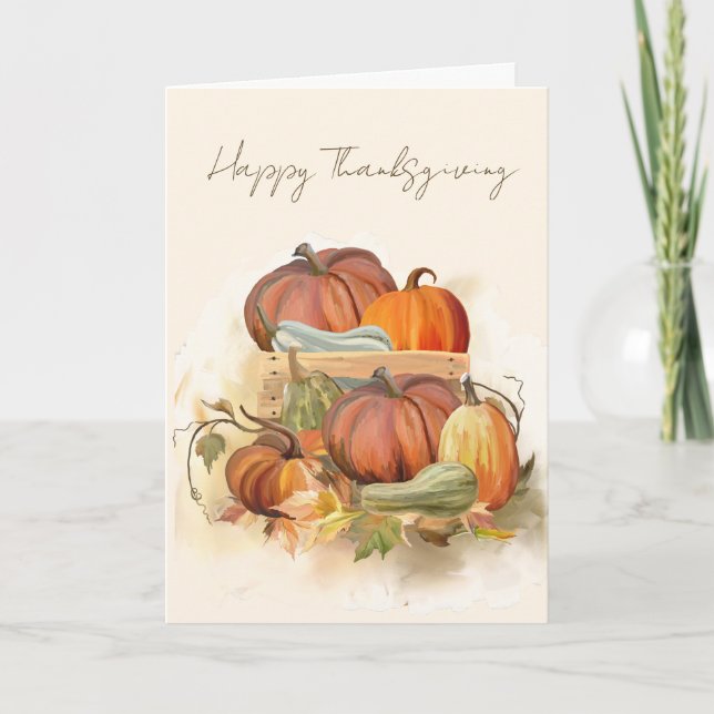 Cartes Pour Fêtes Annuelles Bon thanksgiving récolte d'automne (Devant)