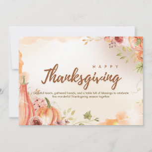 Cartes Pour Fêtes Annuelles Bon thanksgiving simple beige et Brown