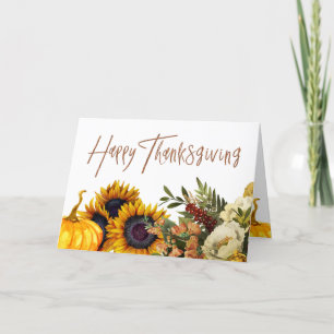 Cartes Pour Fêtes Annuelles Bon thanksgiving tournesol citrouille Thanksgiving