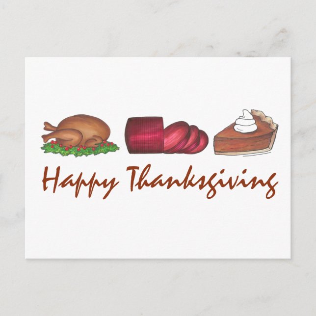 Cartes Pour Fêtes Annuelles Bon thanksgiving Turquie Cranberry Pie Holiday (Devant)