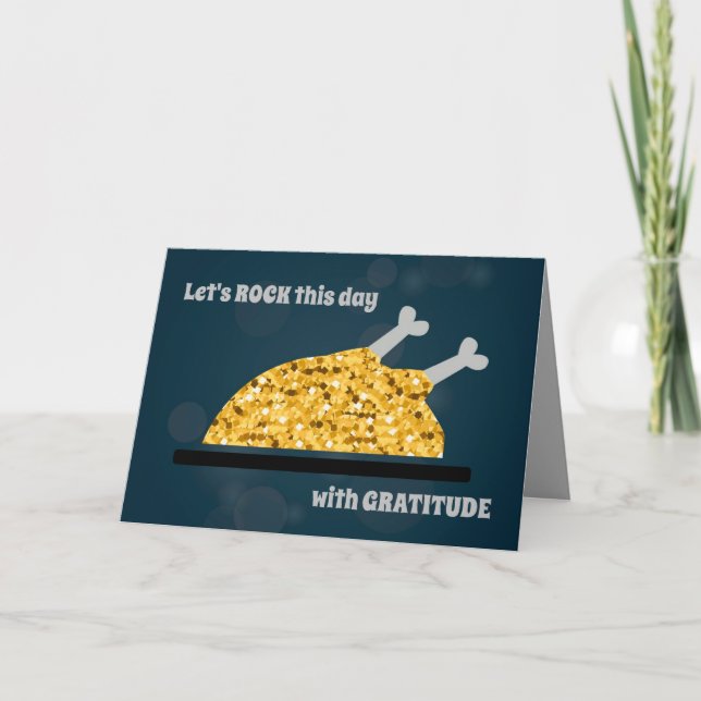 Cartes Pour Fêtes Annuelles Bon thanksgiving Turquie Typographie amusante Plié (Devant)