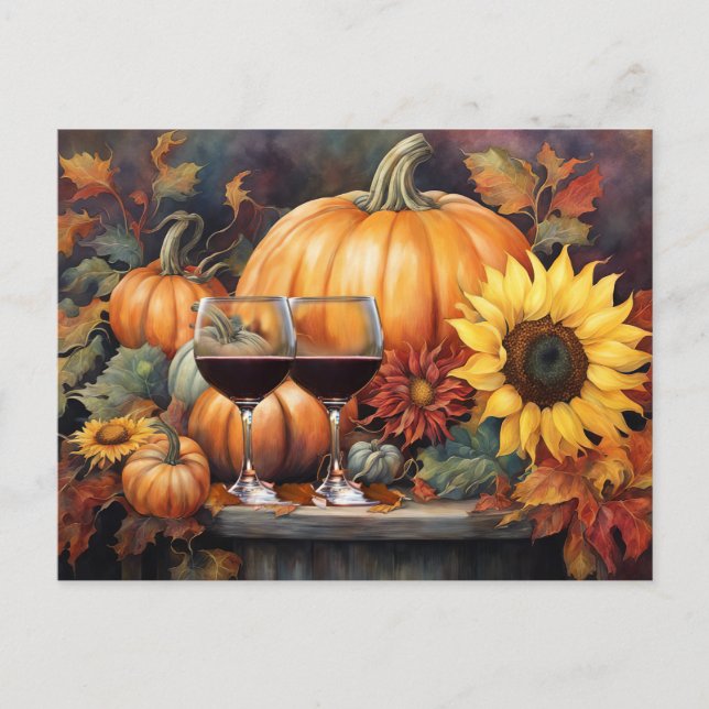 Cartes Pour Fêtes Annuelles Bon thanksgiving Vin Country Cuisine (Devant)