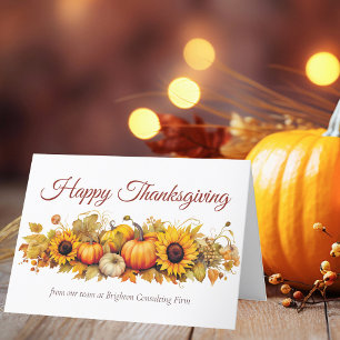 Cartes Pour Fêtes Annuelles Bon thanksgiving Vintage Citrouilles Custom Compan