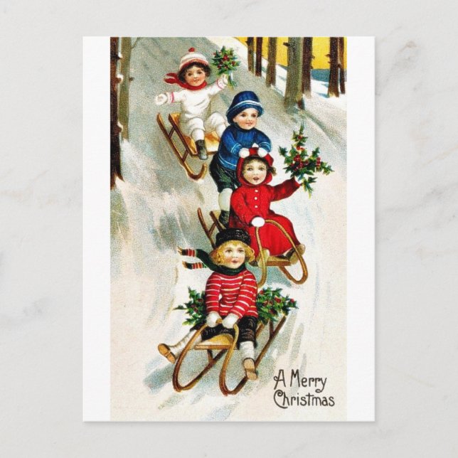 Cartes Pour Fêtes Annuelles Bon vieux Noël (Devant)
