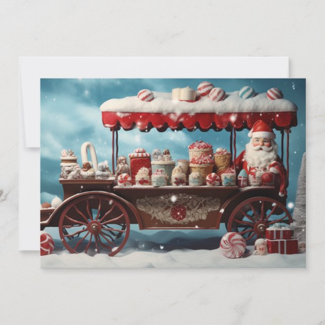 Cartes Pour Fêtes Annuelles Bonbons de Noël Whimsical Panier 3 (Devant)