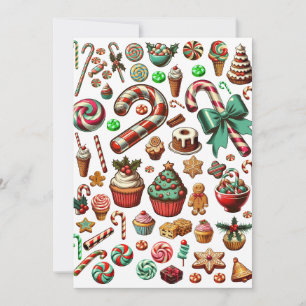 Cartes Pour Fêtes Annuelles Bonbons et friandises de Noël Clipart