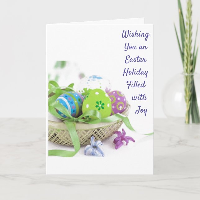 CARTES POUR FÊTES ANNUELLES BONHEUR ET JOIE À PÂQUES/PROFITEZ DU SPRINGTIME (Devant)