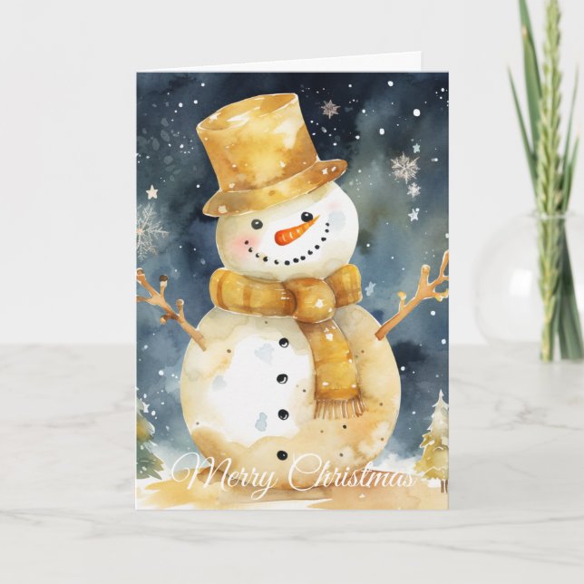 Cartes Pour Fêtes Annuelles Bonhomme de neige (Devant)