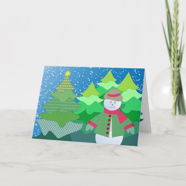 Cartes Pour Fêtes Annuelles bonhomme de neige (Devant)