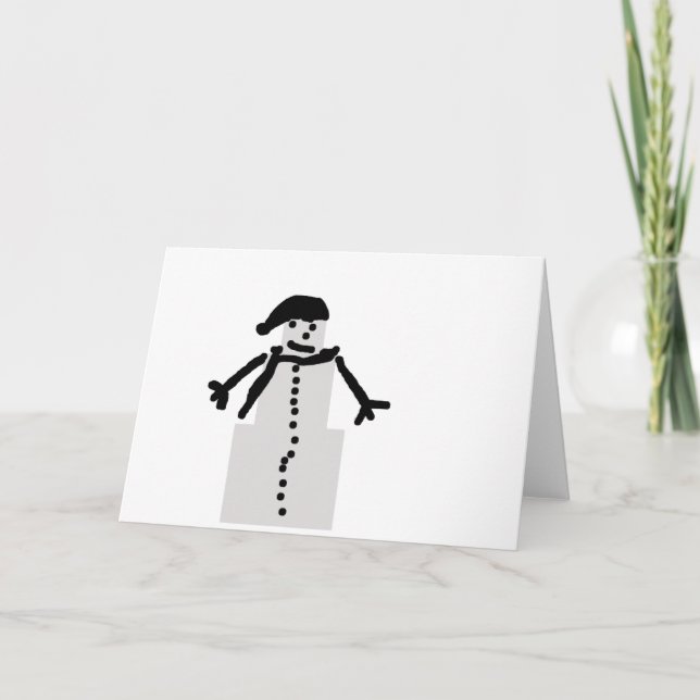 Cartes Pour Fêtes Annuelles bonhomme de neige (Devant)