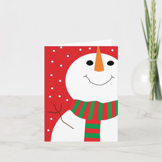 Cartes Pour Fêtes Annuelles bonhomme de neige 4x5.6 (Devant)