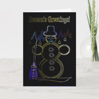 Cartes Pour Fêtes Annuelles Bonhomme de neige au néon