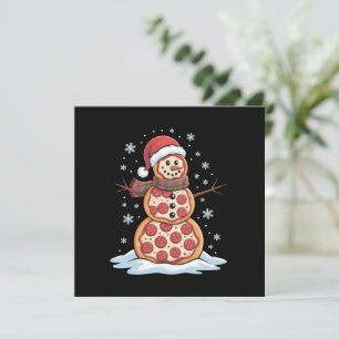 Cartes Pour Fêtes Annuelles Bonhomme de neige chapeau de Père Noël arbre à piz