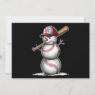 Cartes Pour Fêtes Annuelles Bonhomme de neige de baseball Boules Neige Noël Xm