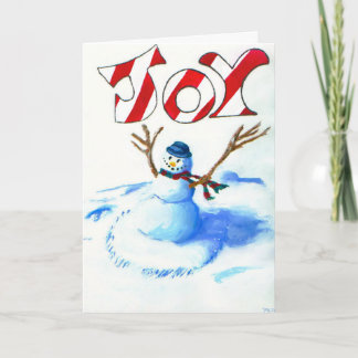 Cartes Pour Fêtes Annuelles Bonhomme de neige de joie