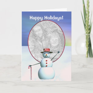 Cartes Pour Fêtes Annuelles Bonhomme de neige de Joyeux Noël (cadre de photo)