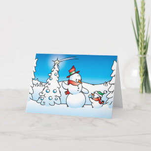 Cartes Pour Fêtes Annuelles bonhomme de neige de Noël