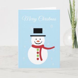 Cartes Pour Fêtes Annuelles bonhomme de neige de Noël en bleu