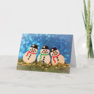 Cartes Pour Fêtes Annuelles Bonhomme de neige Gâteau de Noël en sucre de Noël