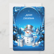 Bonhomme de neige joyeux dans des vacances de forê